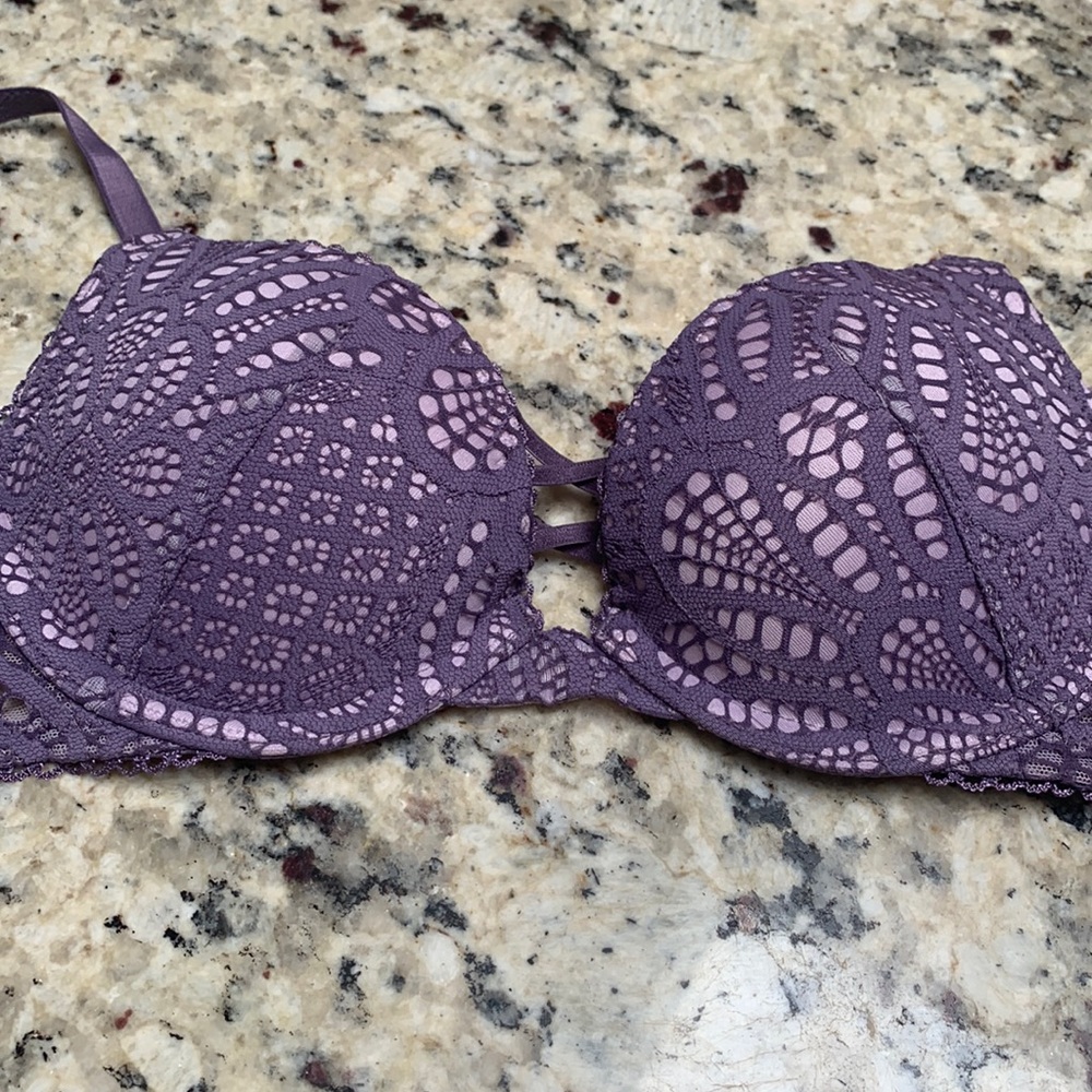 Victoria secret push up bra, size 30A, purple, preowned.
